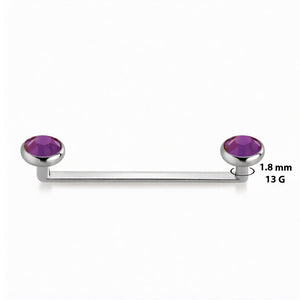 13G Titanium Bezel CZ Flat Surface Barbells Piercings