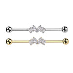 14G Baguette Marquise CZ Industrial Barbells