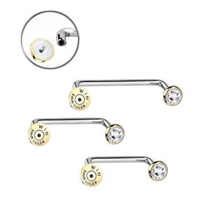 14G Bullet & CZ Staple Barbells Surface Piercings