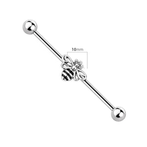 14G Bumble Bee Industrial Barbell Cartilage Piercings Scaffold Jewelry