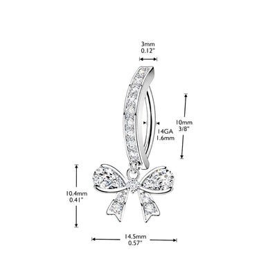 14G Dangling Ribbon Hinged Belly Rings