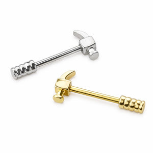 14G Hammer Nipple Rings Barbells
