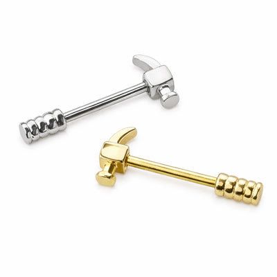 14G Hammer Nipple Rings Barbells