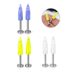 14G Long Marble Spike Labret Studs Piercings