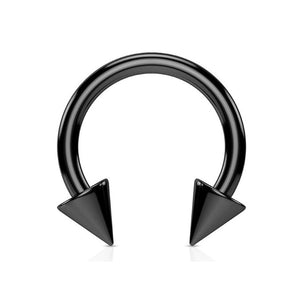 14G PVD Black Spike Circular Barbells