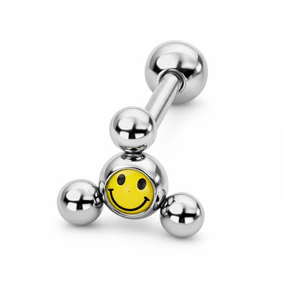 14G Smiley Logo Tongue Barbell Ring