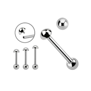 14G Titanium Dome Ball Straight Barbell