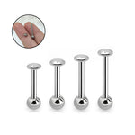 14G Titanium Flat Disc Dome Straight Barbell Piercing