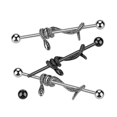 14G Wrapped Snake Industrial Barbells