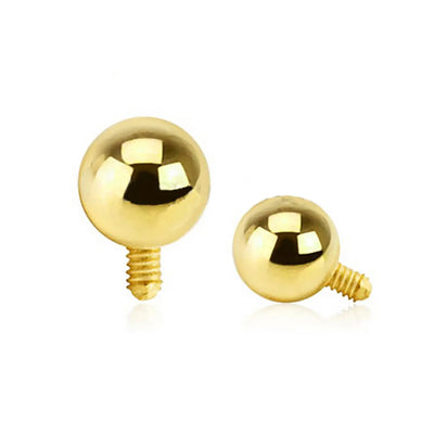 14K Gold 14G 3mm Ball Dermal Tops