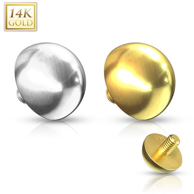 14K Gold 16G Dome Dermal Anchor Tops