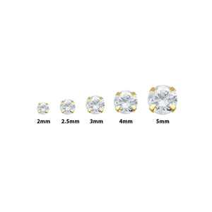14K Solid Gold CZ Dermal Anchor Tops