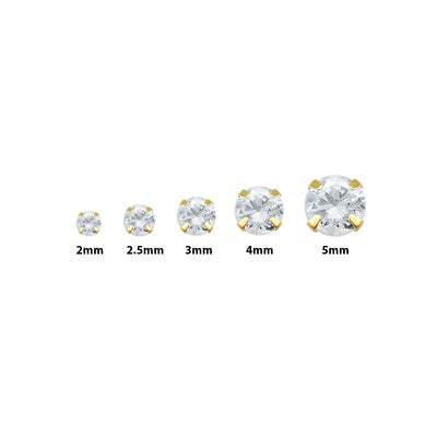 14K Solid Gold CZ Dermal Anchor Tops