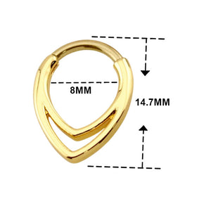 16G Double Lined Teardrop Hinged Clicker Hoops Segment Rings