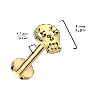16G Hollow Skull Labret Stud