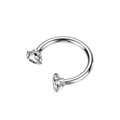 16G Prong CZ Gems Horseshoe Circular Barbell
