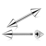 16G Spike Straight Barbells
