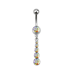 AB CZ Dangle Belly Ring