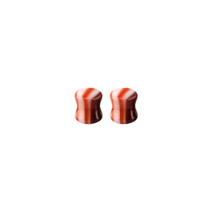 Agate Stone Double Flare Concave Ear Plugs