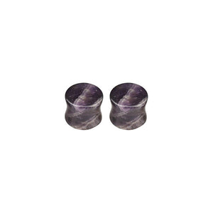 Amethyst Stone Double Flare Ear Plugs