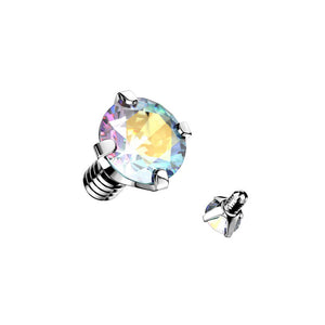 Aurora Borealis CZ Dermal Anchor Tops Piercings