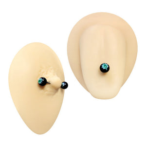 Black Ball Pot Leaf Barbell Nipple Ring Tongue Piercing Jewelry
