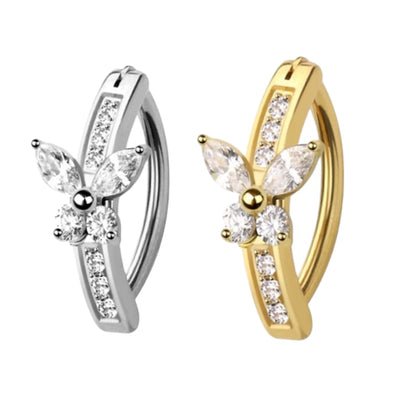 Butterfly Hinged Clicker Hoop Belly Ring