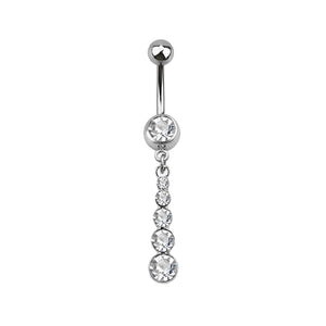 Clear CZ Dangle Belly Ring
