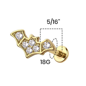 Crystal CZ Bat Labret Stud
