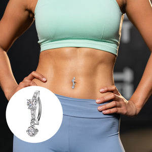 CZ Heart Belly Button Ring