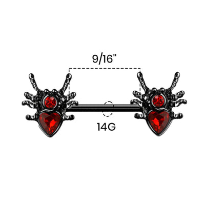 CZ Heart Nipple Barbell