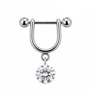16G CZ Dangle Stirrup Helix Ring Piercings 8mm