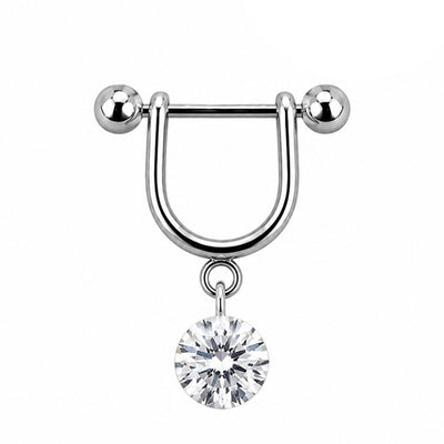 16G CZ Dangle Stirrup Helix Ring Piercings 8mm