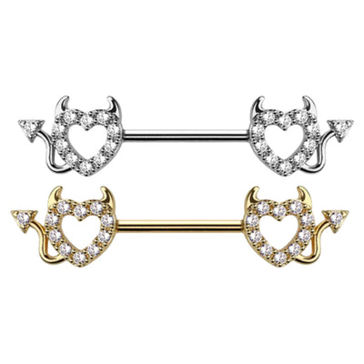 Devil Heart Nipple Barbell