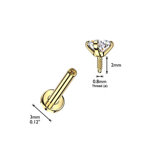 Diamond Gems Flat Back Studs Labret Piercings Jewelry