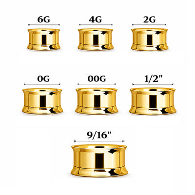 Double Flared Steel Ear Tunnels Plugs