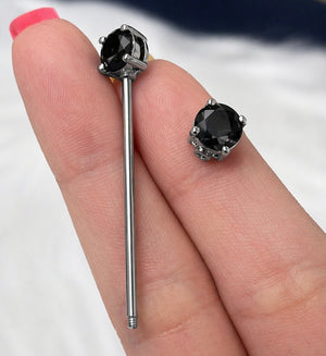 Externally Threaded CZ Gems Ends Industrial Barbell
