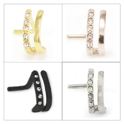 Faux Hoop Crawlers L Shaped Nose Studs