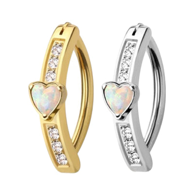 Heart Hinged Clicker Hoop Belly Ring