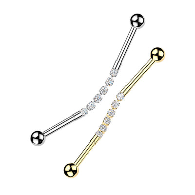 Hexa CZ Chain Industrial Barbell