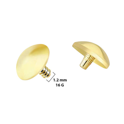 Internally Threaded 16G Flat Dome Dermal Anchor Tops