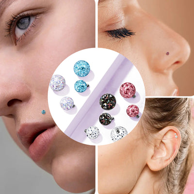 Internally Threaded Ferido Ball Gems Dermal Anchor Tops Microdermal Piercing Jewelry