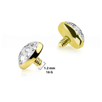 Internally Threaded Paved CZ Dermal Anchor Tops 