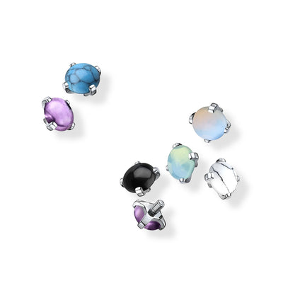 Internally Threaded Prong Set Semi Precious Stone Dermal Top