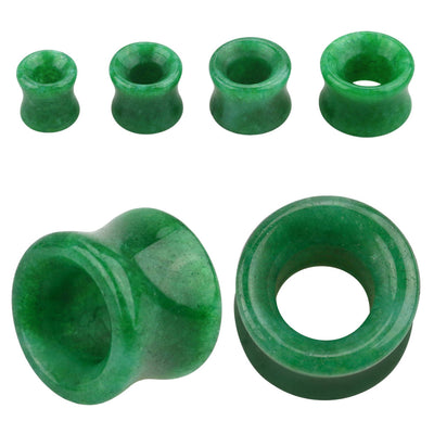 Jade Stone Concave Ear Gauges