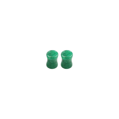 Jade Stone Double Flare Concave Ear Plugs