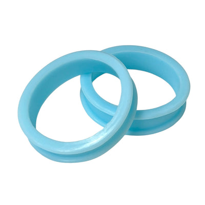 Light Blue Silicone Double Flared Ear Gauges