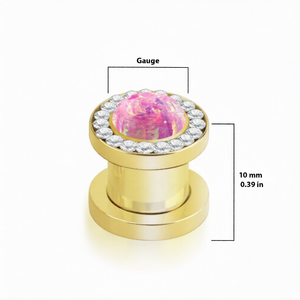 Opal Screw Fit PVD Gold Steel Tunnels