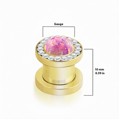Opal Screw Fit PVD Gold Steel Tunnels