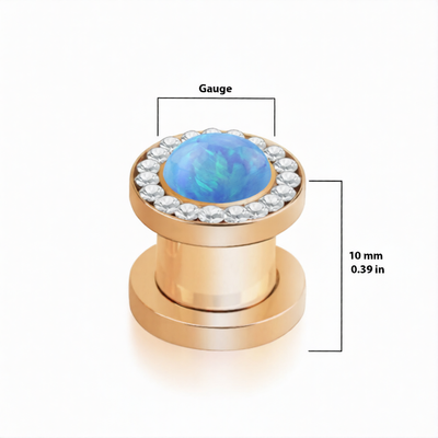 Opal Screw Fit PVD Rose Gold Steel Tunnels